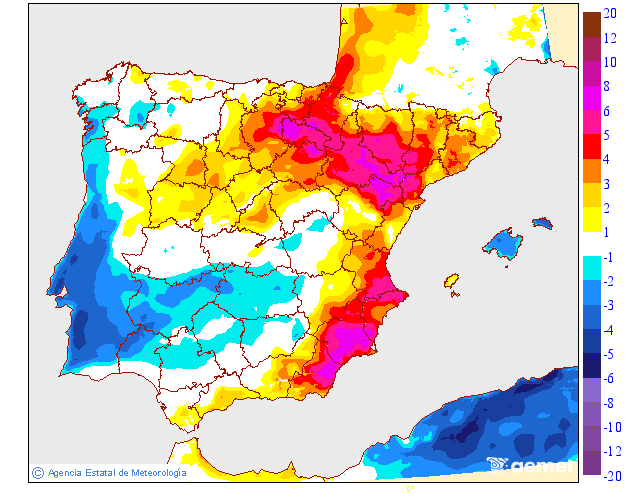 Variación de temperaturas máximas AEMET Meteosojuela 2010