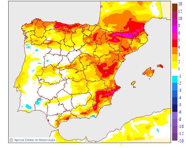 Variación de temperaturas máximas AEMET Meteosojuela 25