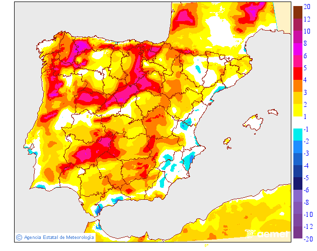 Variación de temperaturas máximas AEMET Meteosojuela 26