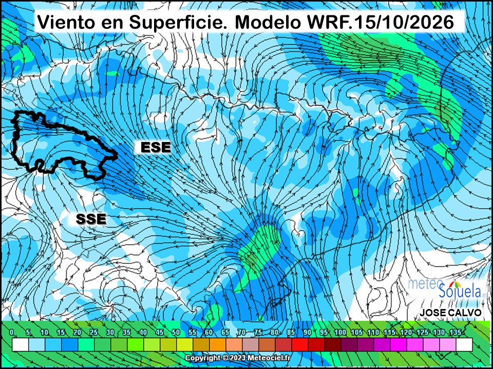 Viento en Superficie Modelo WRF Meteosojuela.