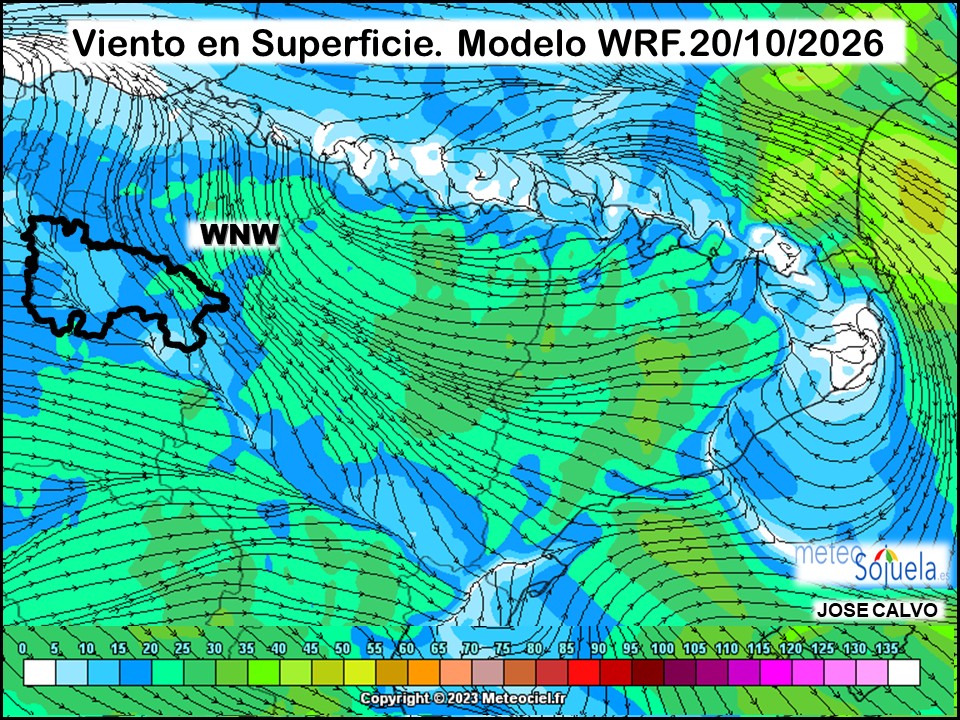Viento en Superficie Modelo WRF Meteosojuela.