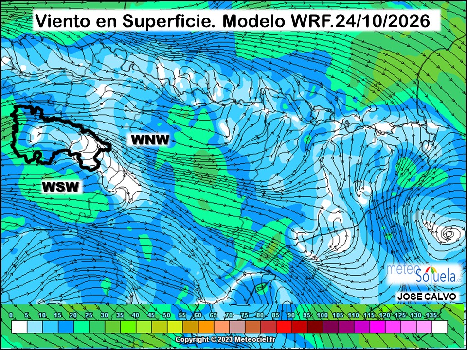 Viento en Superficie Modelo WRF Meteosojuela.