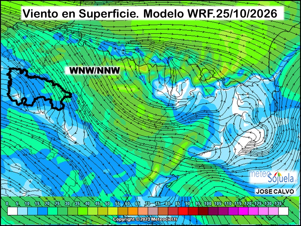 Viento en Superficie Modelo WRF Meteosojuela.