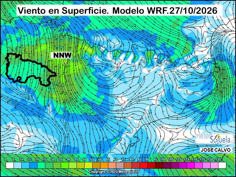 Viento en Superficie Modelo WRF Meteosojuela.