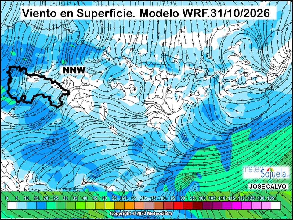 Viento en Superficie Modelo WRF Meteosojuela.