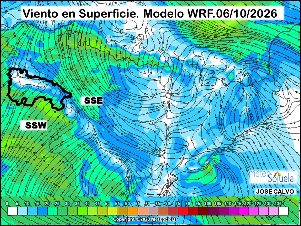 Viento en Superficie Modelo WRF Meteosojuela.
