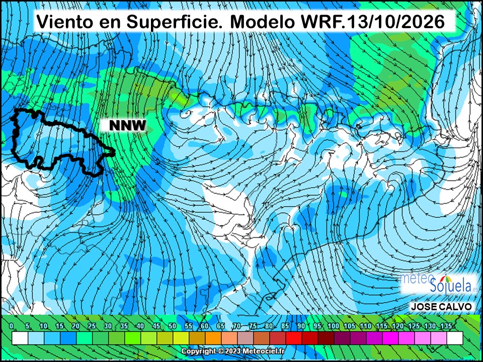 Viento en Superficie Modelo WRF Meteosojuela.