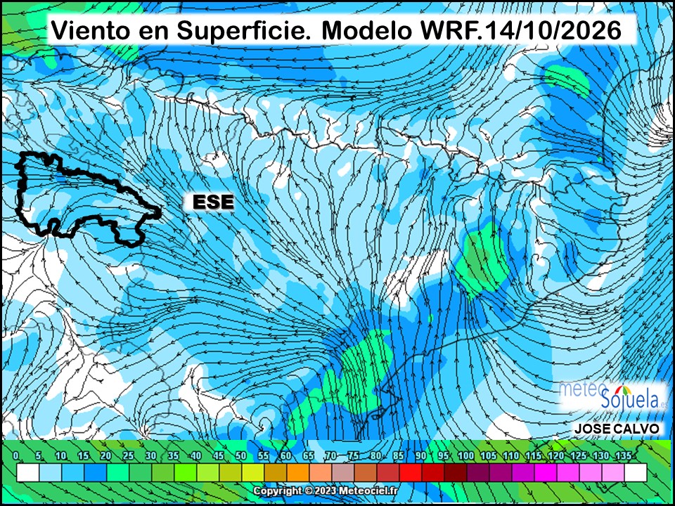Viento en Superficie Modelo WRF Meteosojuela.